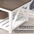 ChooChoo Farmhouse Coffee Table, Rustic Vintage Living Room Table - Image 6