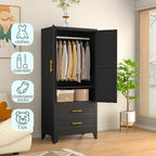erosoei Metal Armoire Wardrobe Closet, 71 "Metal Clothing Storage Cabinet - Image 6