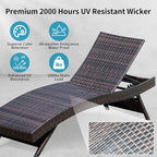 Set of Foldable Long Reclining Patio Seating Chairs, 2 Folding Chairs Patio - Image 4
