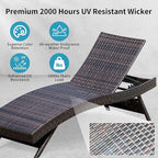 Folding Patio Chaise Lounge, Foldable Long Reclining Patio Seating Chairs - Image 4