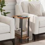 TUTOTAK Small Side Table, Narrow End Table, Skinny Sofa Table, Slim Nightstand - Image 2