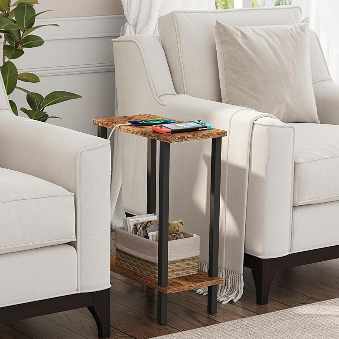 TUTOTAK Small Side Table, Narrow End Table, Skinny Sofa Table, Slim Nightstand - Image 2