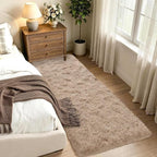 Noahas 2x6 Beige Fluffy Soft Runner Rug Non-Slip - Image 2