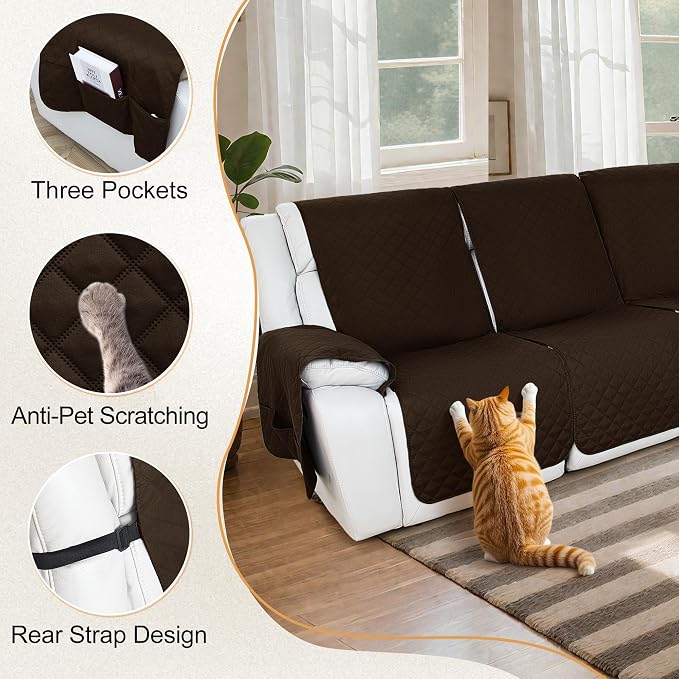 HDCAXKJ 100% Waterproof Reclining Sectional Couch Covers L Shape Recliner Sofa - Image 5