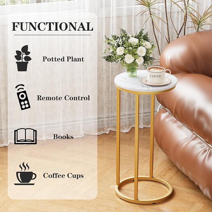 C Shaped End Table, Couch Side Tables - Image 4