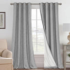 H.VERSAILTEX Blackout Curtains Linen Curtains 120 inches Long 100% Black Out by HVERSAILTEX