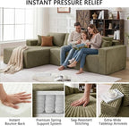108" Boneless Couch Modular Sectional Sofa, L-Shaped Couch - Image 3