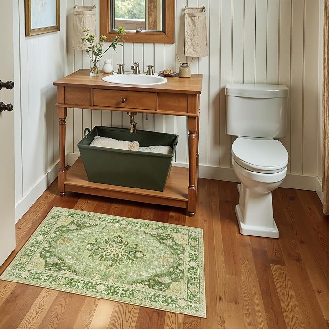 RELEANY Washable Area Rug, Small 2'x3', Water Repellent, Pet Friendly, Vintage - Image 3