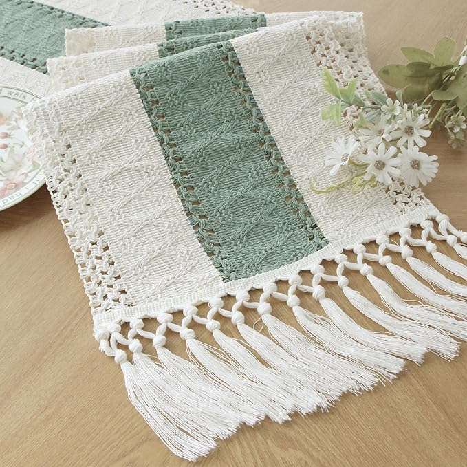 FEXIA Sage Green Table Runner 48 Inches Long by FEXIA