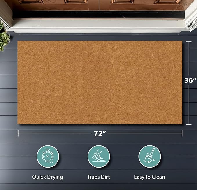 Barnyard Designs Natural Coco Coir Non-Slip Doormat | Heavy-Duty Welcome Mat - Image 8