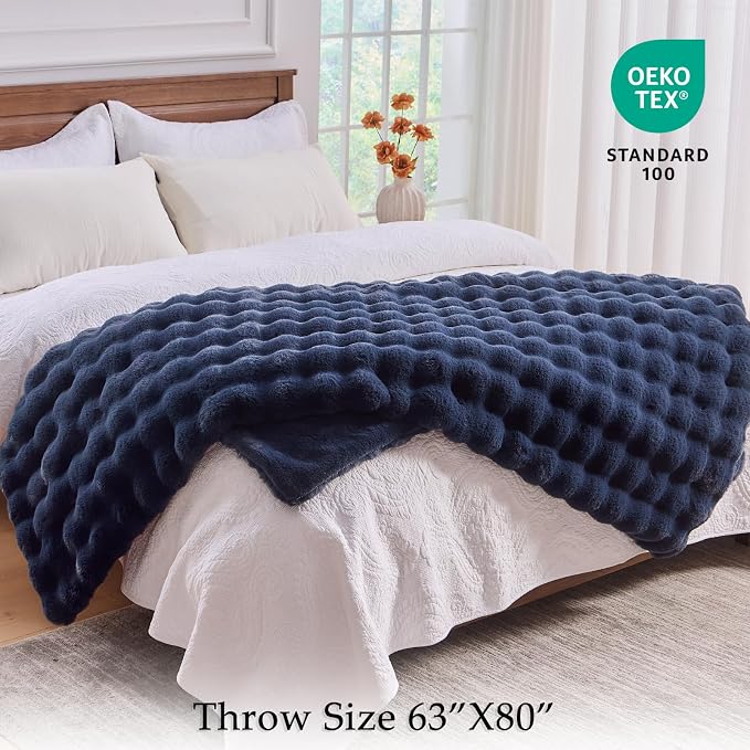 BENVWE Fluffy Faux Fur Throw Blanket - Image 2
