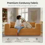 78.8" Convertible Futon Sofa Bed, Corduroy Futon Couch - Image 6