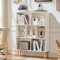 LEYAOYAO Cube Bookshelf 3 Tier Mid-Century Light Grey White Modern Bookcase by LEYAOYAO-Findtheshiningpointofyourideallife%EF%BC%81