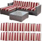 CALBODE 14 Pcs Stretch Outdoor Seat Cushion Covers, Washable Striped Chair Seat by CALBODE