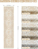Kitchen Runner Rug Non Slip Washable Rugs 2.5x10, Cream/Beige | Soft Ultra-Thin - Image 2
