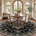 RELEANY Washable Area Rug, Round 10ft, Water Repellent, Pet Friendly, Vintage - Image 3