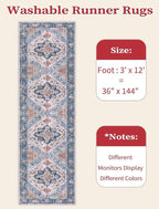 SERISSA 3x12 Washable Non Slip Boho Runner Rug - Image 6