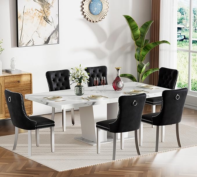 Henf 7 Piece Extendable Dining Room Table Set - Image 3