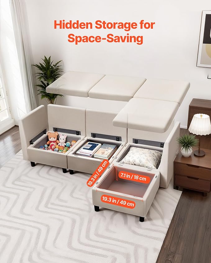 VEVOR Modular Sectional Sofa, 3-Seater Modular Sofa - Image 3