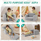 Kids Couch, 2-in-1 Toddler Chair Comfy 1-3 Years Old, Convertible Kids Chair - Image 6