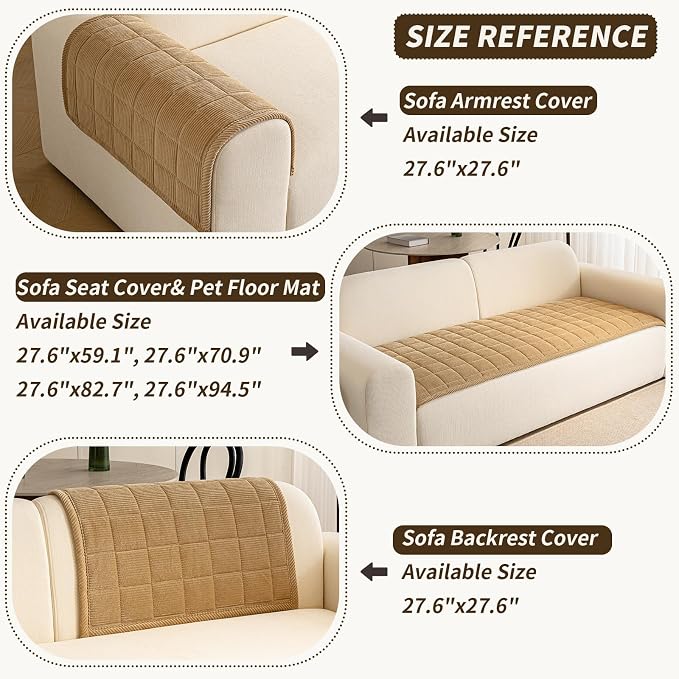 Couch Covers for Dogs Washable, 27.6"x70.9" Non Slip Couch Covers for Loveseat - Image 3