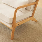 VINGLI Cozy Living Room Chairs, Coarse Linen Beige Accent Chairs Set of 2 - Image 7