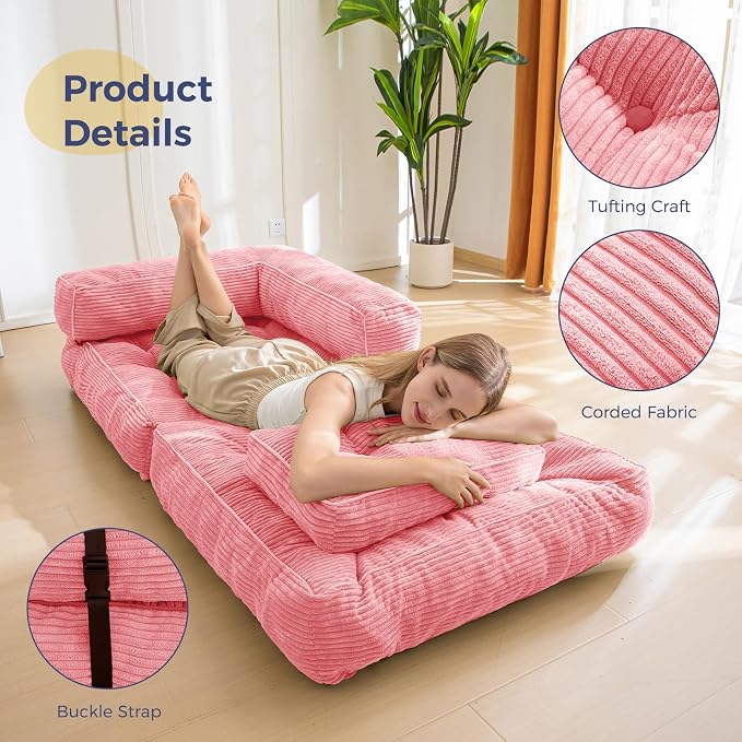 MAXYOYO Folding Sofa Bed, L-Shaped Convertible Sofa Bed - Image 5