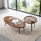 Nesting Coffee Table Set of 2, Walnut Coffee Tables - Image 7