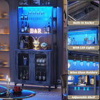 Aheaplus Bar Cabinet with Power Outlets, Coffee Bar Station - Image 6