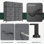 9-Drawer Dresser for Bedroom, Anti-Tip Tall Storage Organizer Chest of Drawers - Image 7