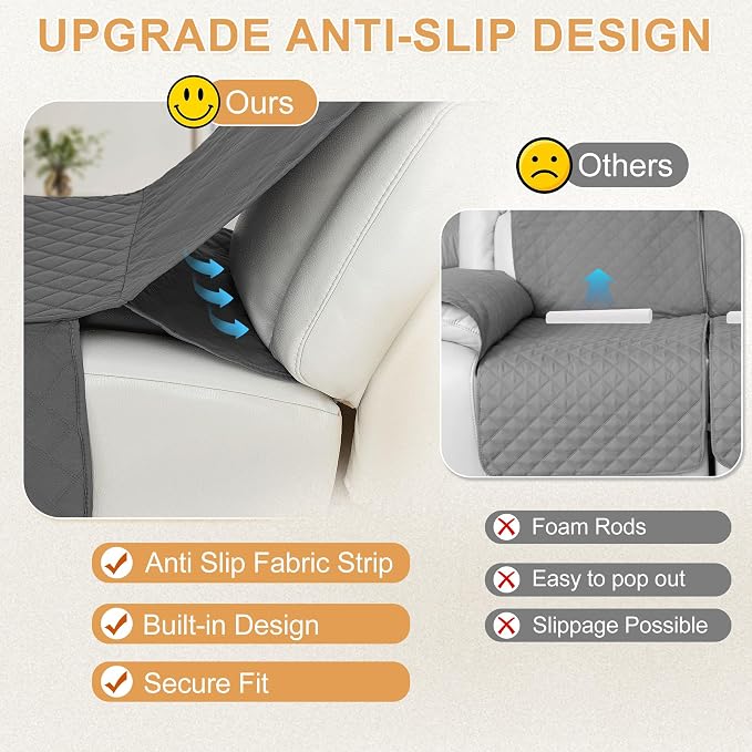 HDCAXKJ 100% Waterproof Reclining Sectional Couch Covers L Shape Recliner Sofa - Image 4