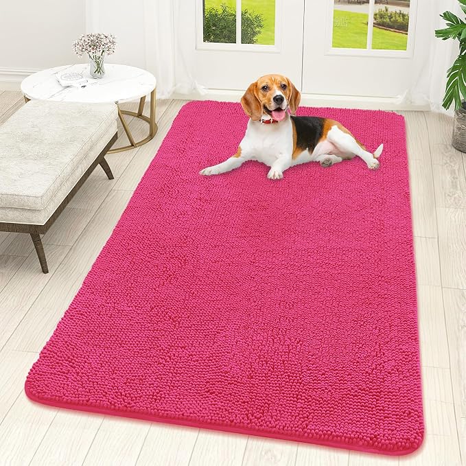 OLANLY Dog Door Mat for Muddy Paws 59x32, Super Absorbent Chenille Mud Mat | by OLANLY