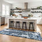 Rugflix 2'6"x8' Runner Rug for Hallway, Washable Navy Blue Long Runners | - Image 2