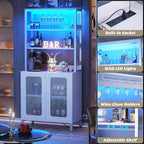 Aheaplus Bar Cabinet with Power Outlets, Coffee Bar Station - Image 6