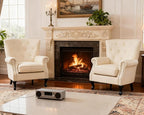 Modern Accent Chair Set of 2, PU Leather Armchair - Image 3