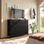 WLIVE 8 Drawer Dresser for Bedroom, Fabric Black Dresser - Image 2
