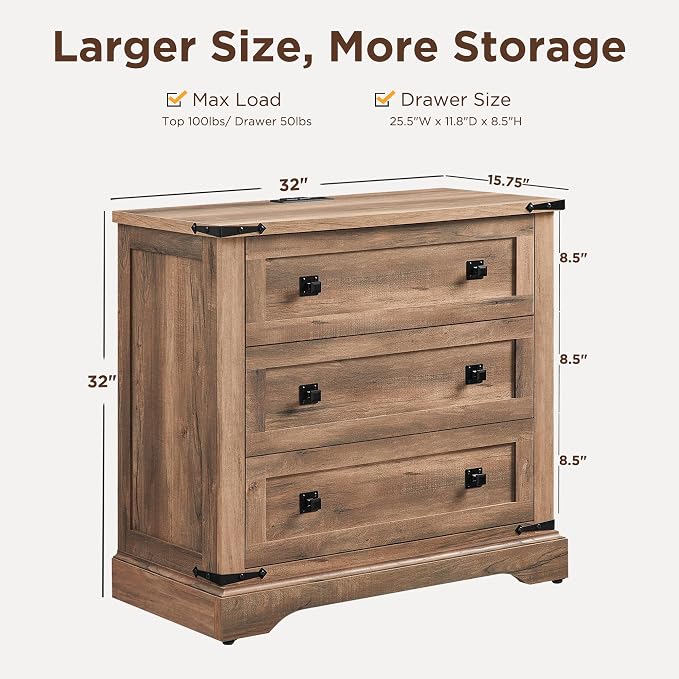 T4TREAM 32" Farmhouse Nightstand - Image 2