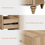 WAMAPT Oak Buffet Cabinet with 6 Doors and 3 Drawers, Large Coffee Bar Table - Image 3