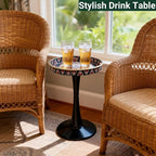 Gesodant Boho Chic Round Side Table, Stable Hourglass Pedestal Base, Unique - Image 4