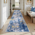 RELEANY Washable Runner 2'6"x12' Abstract Area Rug - Image 8