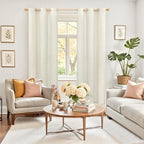 YoungsTex Natural Linen Curtains 72 Inch Length 2 Panels - Image 2