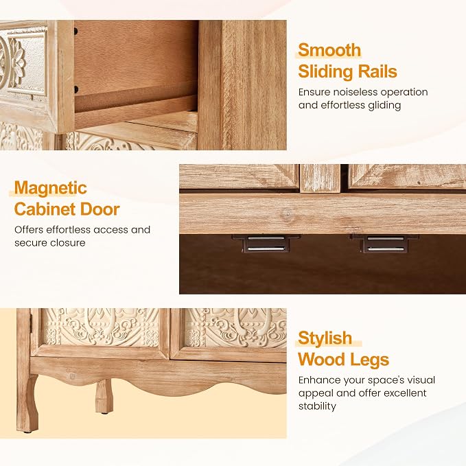 RoyalCraft Vintage Sideboard Buffet, Accent Cabinet - Image 6