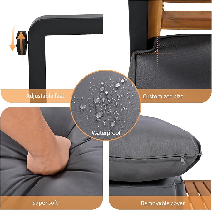 4-Pieces Outdoor Patio Sectional Sofa Set - Image 6