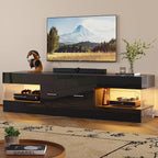 Bestier Black TV Stand for 55/60/65 Inch TV, High Gloss Modern TV Stand - Image 4