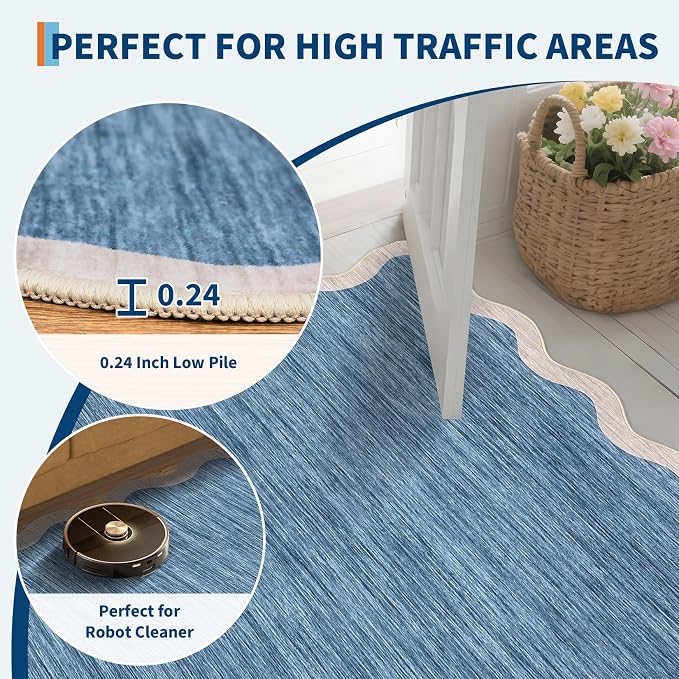 GarveeHome Scalloped Washable Area Rug 8 x 10 Rug - Image 6