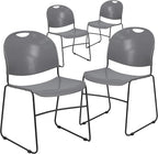 Flash Furniture 4 Pack HERCULES Series 880 lb. Capacity Gray Ultra-Compact by FlashFurniture
