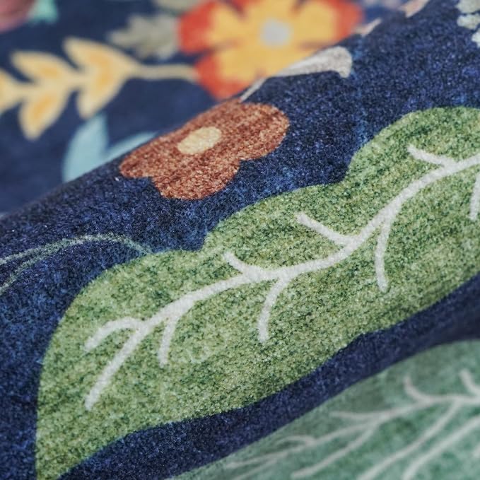 2x6 Hallway Floral Rug Runner: Washable Non Slip Low Pile Area Rug - Image 7