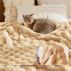 L'AGRATY Faux Rabbit Fur Throw Blanket - Image 7