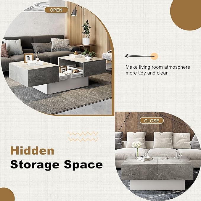 HedoAjim Coffee Table with Large Storage - Image 3