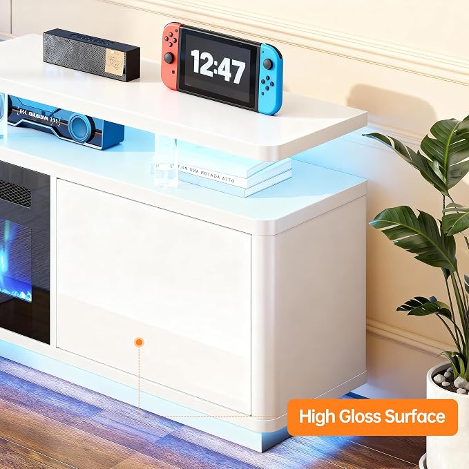 MXV 80" Fireplace TV Stand for TVs UP to 90", Entertainment Center - Image 5